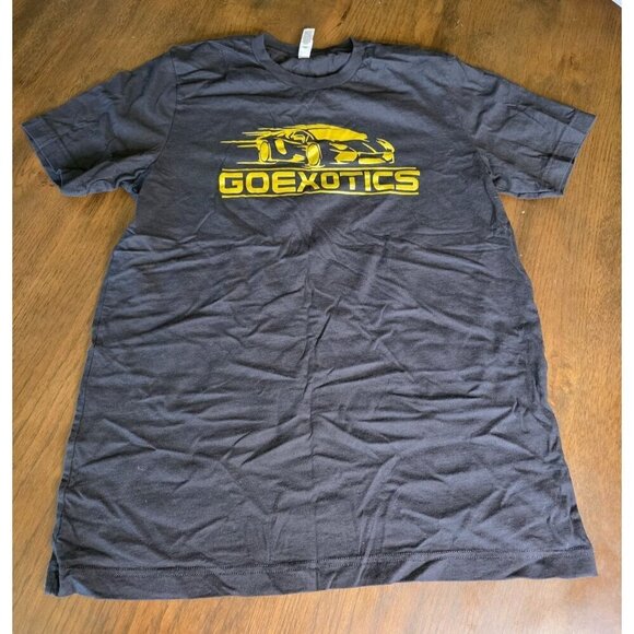 Goexotics Black T-Shirt With Yellow Graphic Print 100% Cotton Size L - Picture 1 of 8